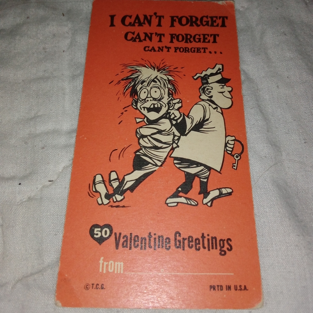 Mid Century Modern 1950s Valentine Card Sarcastic Humor but TCG Made In USA